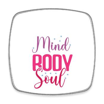 Yoga - Mind Body Soul - Square fridge magnet - white - Front