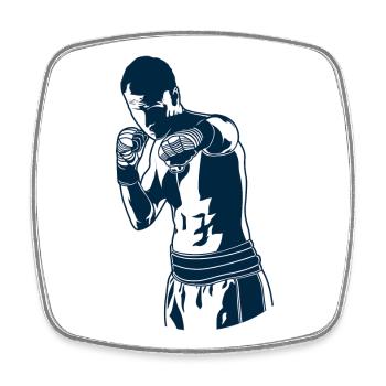 Boxer - Viereckiger Kühlschrankmagnet - Weiß - Vorne