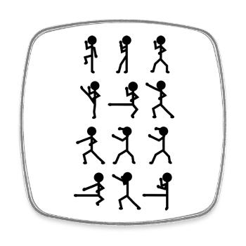 Karateka Strichmännchen - Viereckiger Kühlschrankmagnet - Weiß - Vorne