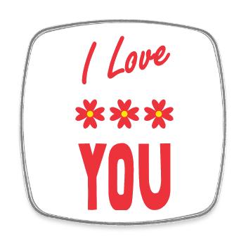 VALENTINSTAG. Junggesellinnenabschied. ICH LIEBE DICH. ICH LIEBE DICH. LIEBE - Viereckiger Kühlschrankmagnet - Weiß - Vorne