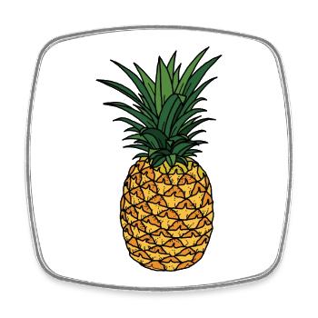 Ananas - Viereckiger Kühlschrankmagnet - Weiß - Vorne
