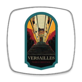 Königliche Treppe, Illustration von Versailles - Viereckiger Kühlschrankmagnet - Weiß - Vorne