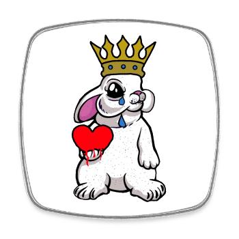 Hase König Herz Fantasy Kaninchen Fantasy Nager - Viereckiger Kühlschrankmagnet - Weiß - Vorne