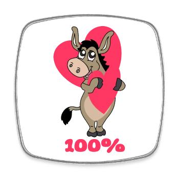 100% d’amour - Magnet carré - blanc - Devant