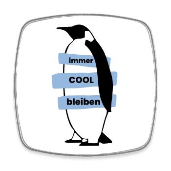 immerCOOLbleiben - Viereckiger Kühlschrankmagnet - Weiß - Vorne