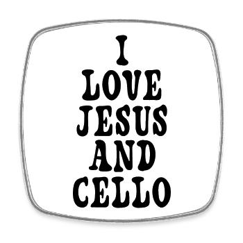 Ich liebe Jesus und Cello - Viereckiger Kühlschrankmagnet - Weiß - Vorne