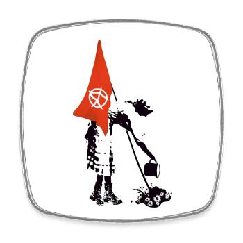 Drapeau Drapeau Anarchie - Rébellion Punk - Magnet carré - blanc - Devant