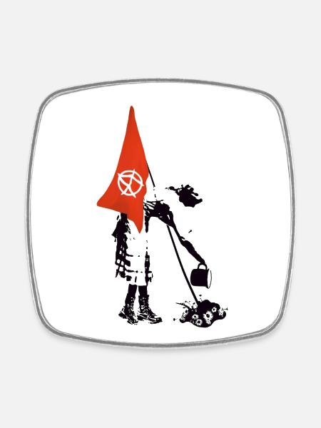 Drapeau Drapeau Anarchie - Rébellion Punk - Magnet carré - blanc