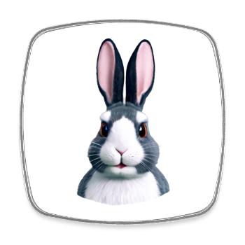 Rabbit - Not only at Easter - Square fridge magnet - white - Front