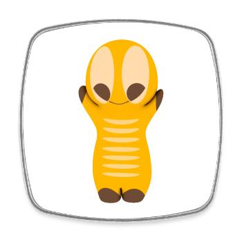Niedliche Kawaiifigur - Viereckiger Kühlschrankmagnet - Weiß - Vorne