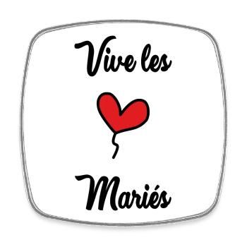 COUPLE. JUST MARRIED. EVJF. SAINT VALENTIN. LOVE. - Magnet carré - blanc - Devant