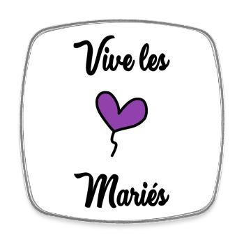 LONG LIVE THE BRIDE AND GROOM - Square fridge magnet - white - Front