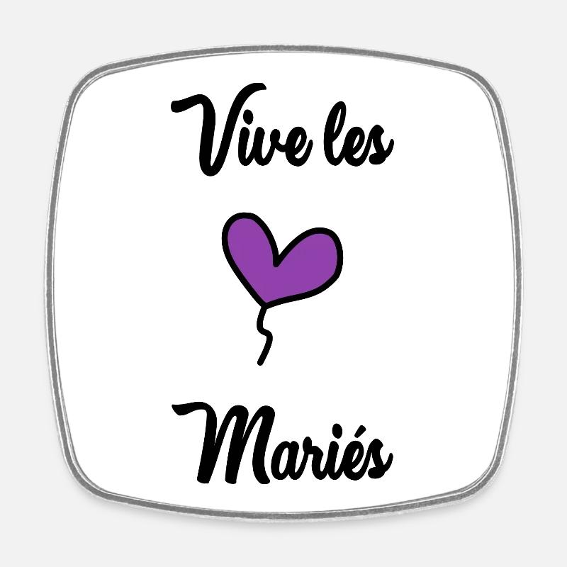 VIVE LES MARIES - Magnet carré - blanc
