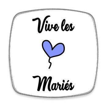 LONG LIVE THE BRIDE AND GROOM - Square fridge magnet - white - Front