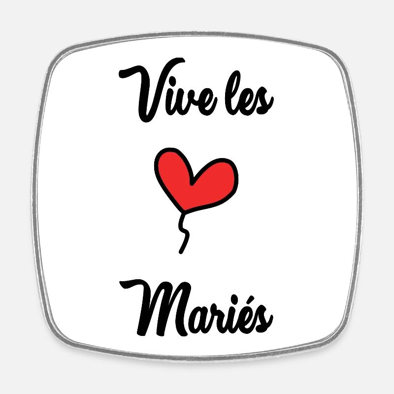 VIVE LES MARIES - Magnet carré - blanc