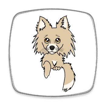 Chihuahua - Hund guckt aus der Tasche - Viereckiger Kühlschrankmagnet - Weiß - Vorne