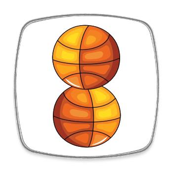EIGHT BASKETBALL - SPORTS - 8E ANNIVERSAIRE - Magnet carré - blanc - Devant