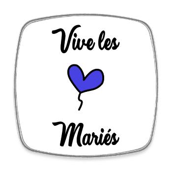 HOCHZEIT. HERZ. PAAR. ICH HABE GERADE GEHEIRATET. Junggesellinnenabschied - Viereckiger Kühlschrankmagnet - Weiß - Vorne