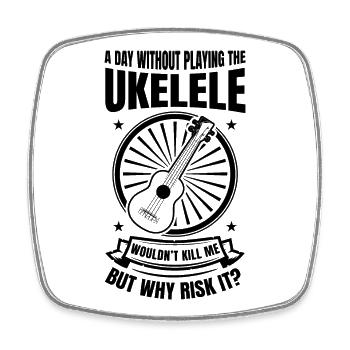 Ukulele Lehrer Scherz - Viereckiger Kühlschrankmagnet - Weiß - Vorne