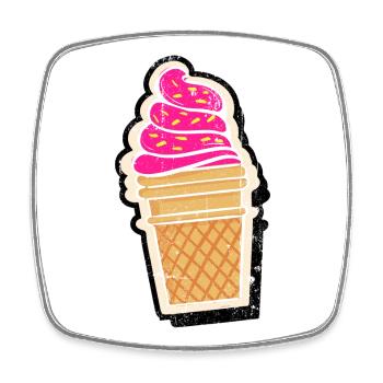 Vintage Eiscreme Gelato - Viereckiger Kühlschrankmagnet - Weiß - Vorne