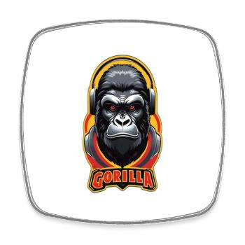 Gorilla - Viereckiger Kühlschrankmagnet - Weiß - Vorne