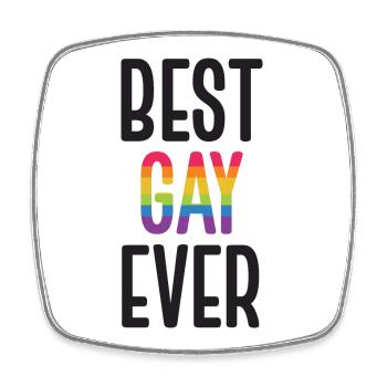 Mois de la fierté LGBT - Meilleur gay de tous les temps - Magnet carré - blanc - Devant
