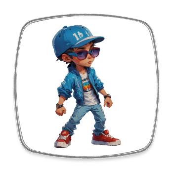 Jeune adolescent cool - Magnet carré - blanc - Devant