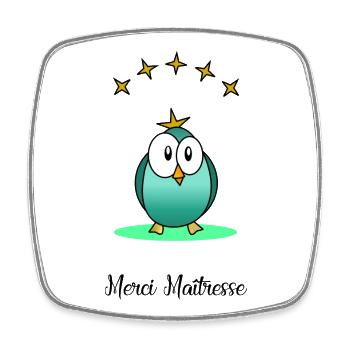 MAITRE. MAÎTRESSE. MERCI. MERCI MAÎTRESSE - Magnet carré - blanc - Devant