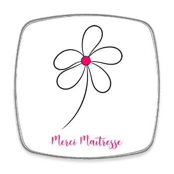 MERCI. MAÎTRESSE. MAÎTRE. MERCI MAÎTRESSE - Magnet carré - blanc - Devant