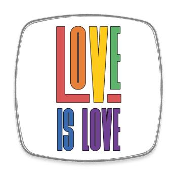LGBTQ Pride Month - Love is Love - Square fridge magnet - white - Front