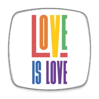 LGBTQ Pride Month - Love is Love - Square fridge magnet - white - Front
