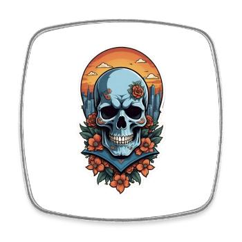 Bones and Botany skull - Square fridge magnet - white - Front