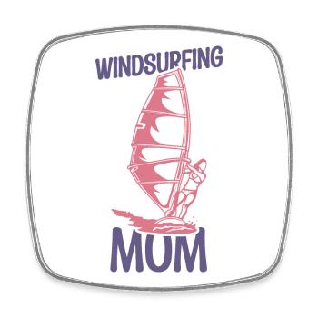 Windsurfing Mutter - Viereckiger Kühlschrankmagnet - Weiß - Vorne