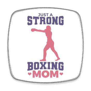 Nur eine starke Boxer Mama - Viereckiger Kühlschrankmagnet - Weiß - Vorne
