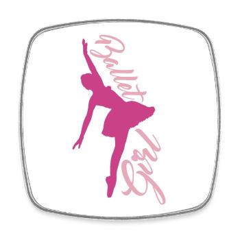 Ballet Dancer Girl - Square fridge magnet - white - Front