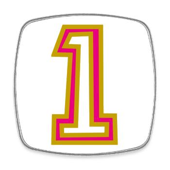 1. 1 Jahr. 1. JAHRESTAG. 1-JÄHRIGES JUBILÄUM - Viereckiger Kühlschrankmagnet - Weiß - Vorne
