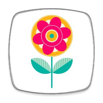 Süße bunte Blume - Viereckiger Kühlschrankmagnet - Weiß - Vorne