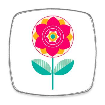 Süße bunte Blume - Viereckiger Kühlschrankmagnet - Weiß - Vorne