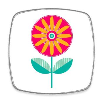 Süße bunte Blume - Viereckiger Kühlschrankmagnet - Weiß - Vorne