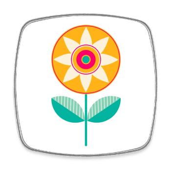Süße bunte Blume - Viereckiger Kühlschrankmagnet - Weiß - Vorne