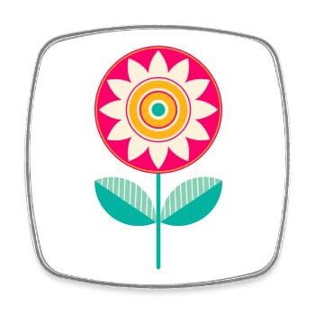 Süße bunte Blume - Viereckiger Kühlschrankmagnet - Weiß - Vorne