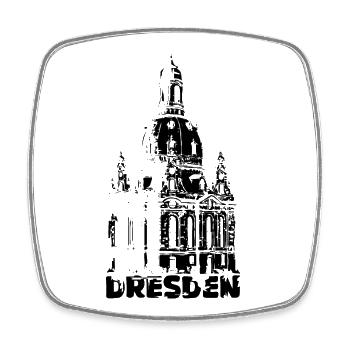 Dresden Frauenkirche Dresdner Symbol Logo icon - Viereckiger Kühlschrankmagnet - Weiß - Vorne