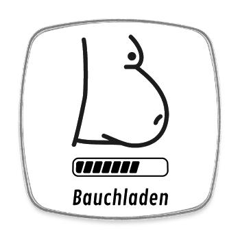 Bauchladen - Viereckiger Kühlschrankmagnet - Weiß - Vorne