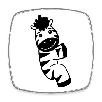 Zebra Animal - Square fridge magnet - white - Front