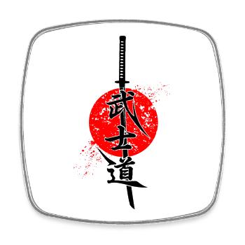 Bushido Kanji Calligraphy - Square fridge magnet - white - Front
