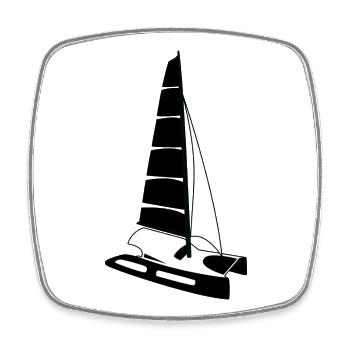 Catamaran design by Nicolas POITEVIN - Magnet carré - blanc - Devant