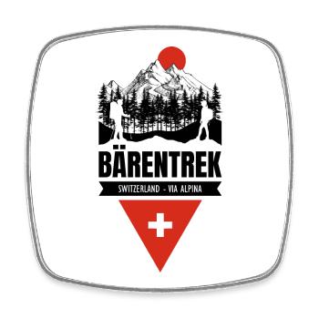 Switzerland Barentrek Via Alpina - Square fridge magnet - white - Front