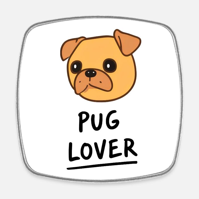 Pug Power: Show your love for Pug - Square fridge magnet - white