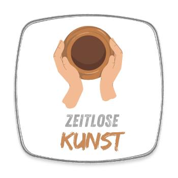 Timeless art: ceramics that last - Square fridge magnet - white - Front