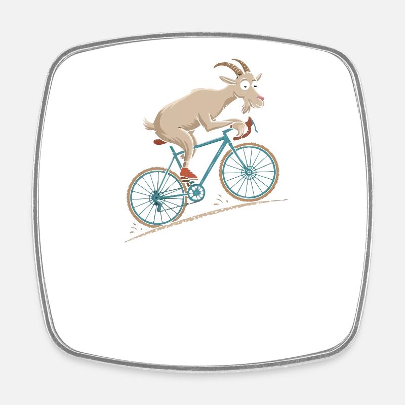 T-shirt d’aventure à vélo de chèvre - Magnet carré - blanc
